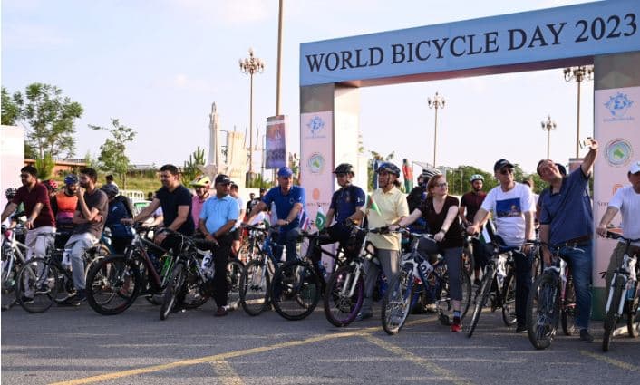 A major cycling event was held in Islamabad under the auspices of the Turkmen Embassy