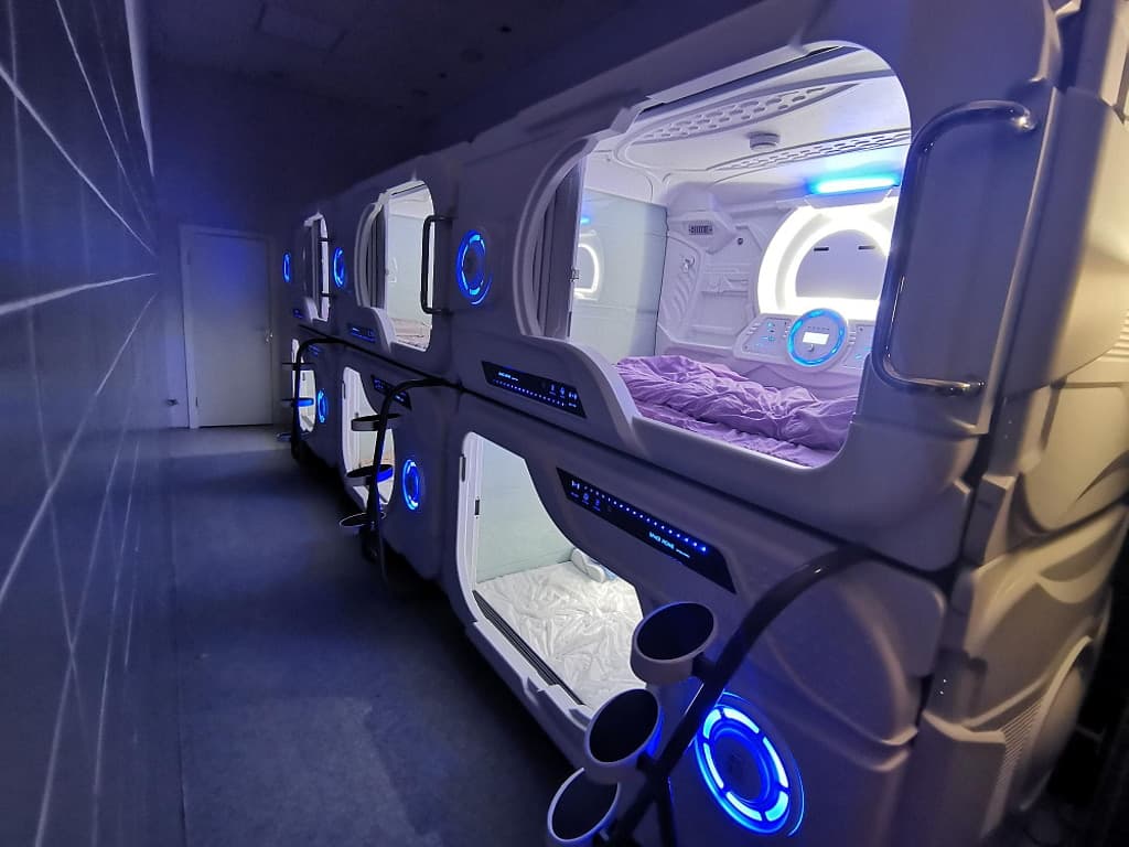 At Kazan airport, you can rent a futuristic capsule room to wait for a flight
