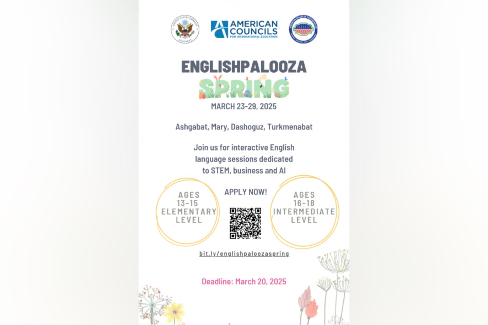Registration opens for EnglishPalooza program for Turkmenistan students