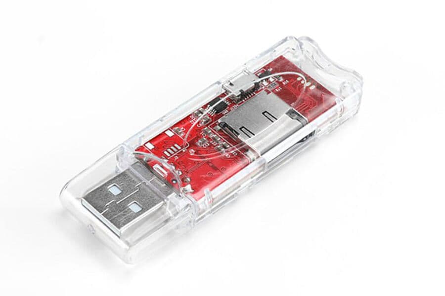 A compact computer in the form of a flash drive is presented