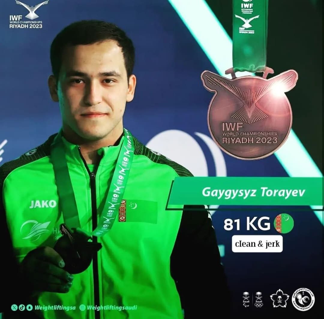 Туркменский тяжелоатлет добыл малую бронзовую медаль на чемпионате мира в Эр-Рияде