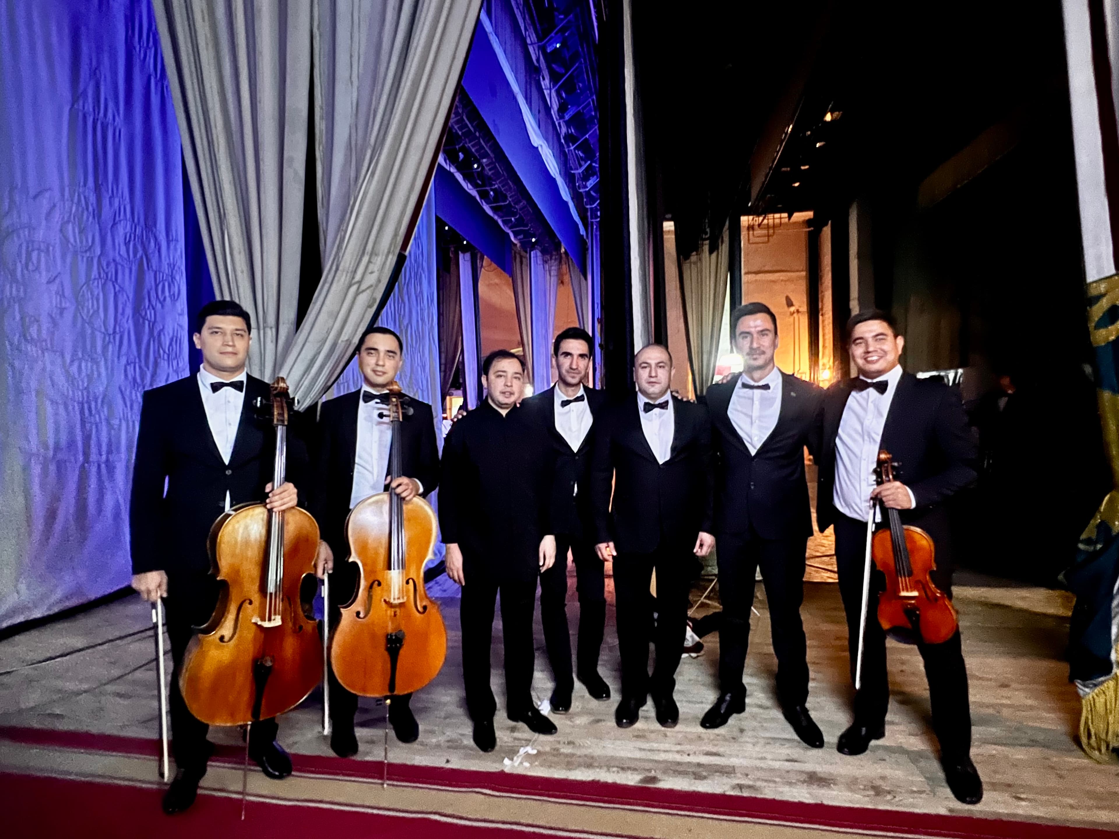Turkmen musicians perform in Bishkek as part of the Youth Symphony Orchestra of the CIS countries