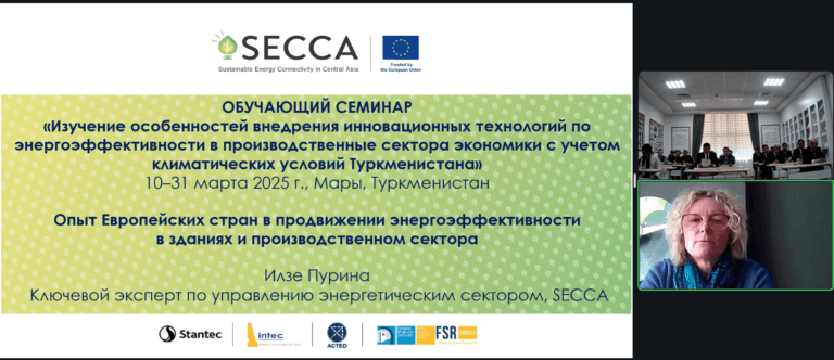 Проект Европейского Союза SECCA оказывает поддержку Туркменистану в повышении энергоэффективности