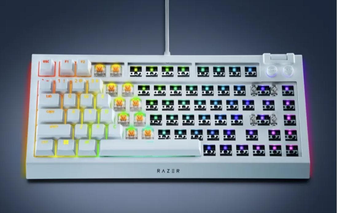 Razer BlackWidow V4 75% Barebones: настраиваемая механическая клавиатура без границ