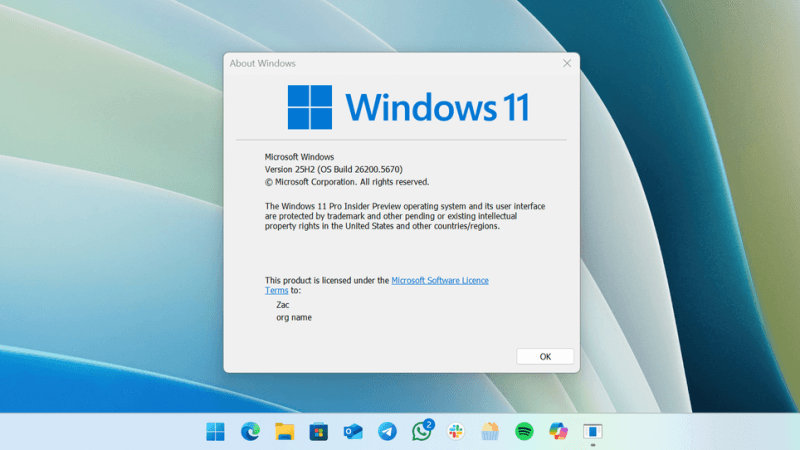 Microsoft releases windows 11 25H2 preview