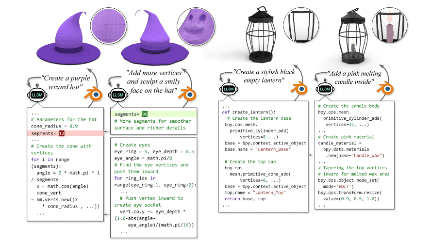 LL3M: an AI model that creates 3D objects in Blender from text