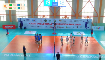 Türkmenistanyň milli ýygyndysynyň woleýbolçylary CAVA-2024 çempionatynda yzly-yzyna üçünji ýeňişini gazandylar