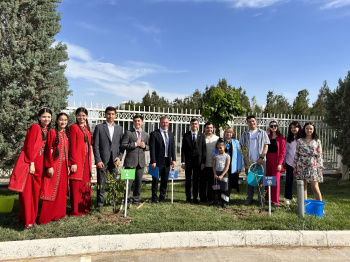 Young SDG ambassadors celebrated the International Earth Day in Ashgabat with symbolic planting of trees