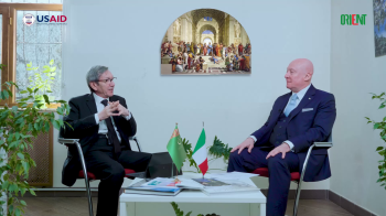 Italiýa Respublikasynyň Türkmenistandaky ilçihanasynyň Söwda geňeşçisi Senýor Leo Karmelo bilen söhbetdeşlik