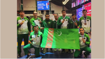 Türkmenistanly türgenler guşakly göreş boýunça dünýä çempionatynda 9 medal gazandy